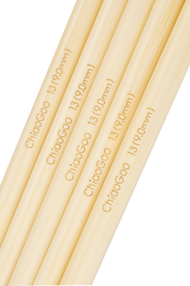 Chiaogoo Double Points - 6" (15 cm), Natural Bamboo Knitting Needles